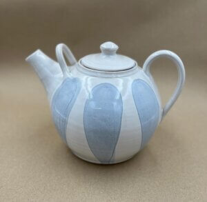 blue and white teapot